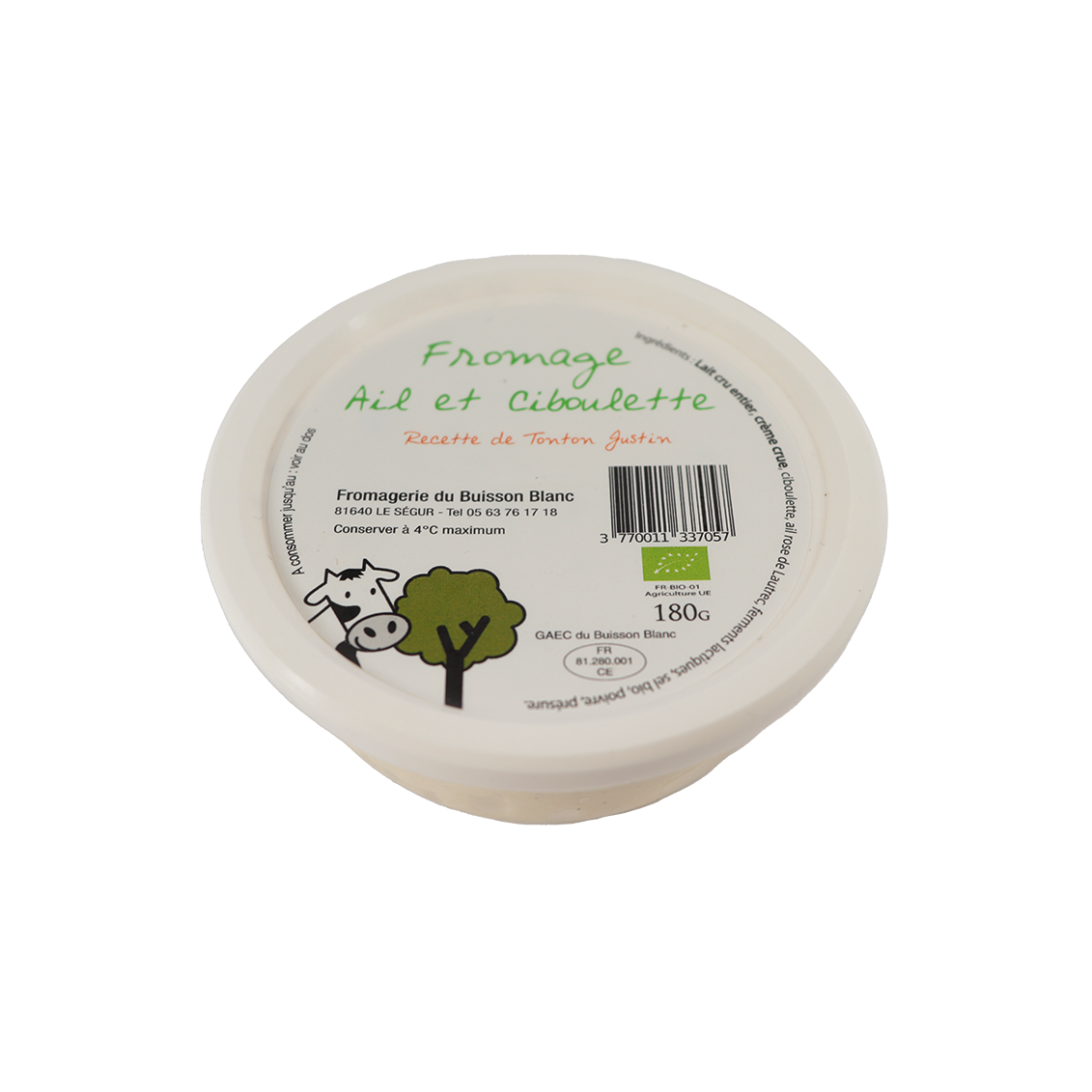 Fromage frais à  l'ail rose de Lautrec et à  la ciboulette - Un Gout d'ici