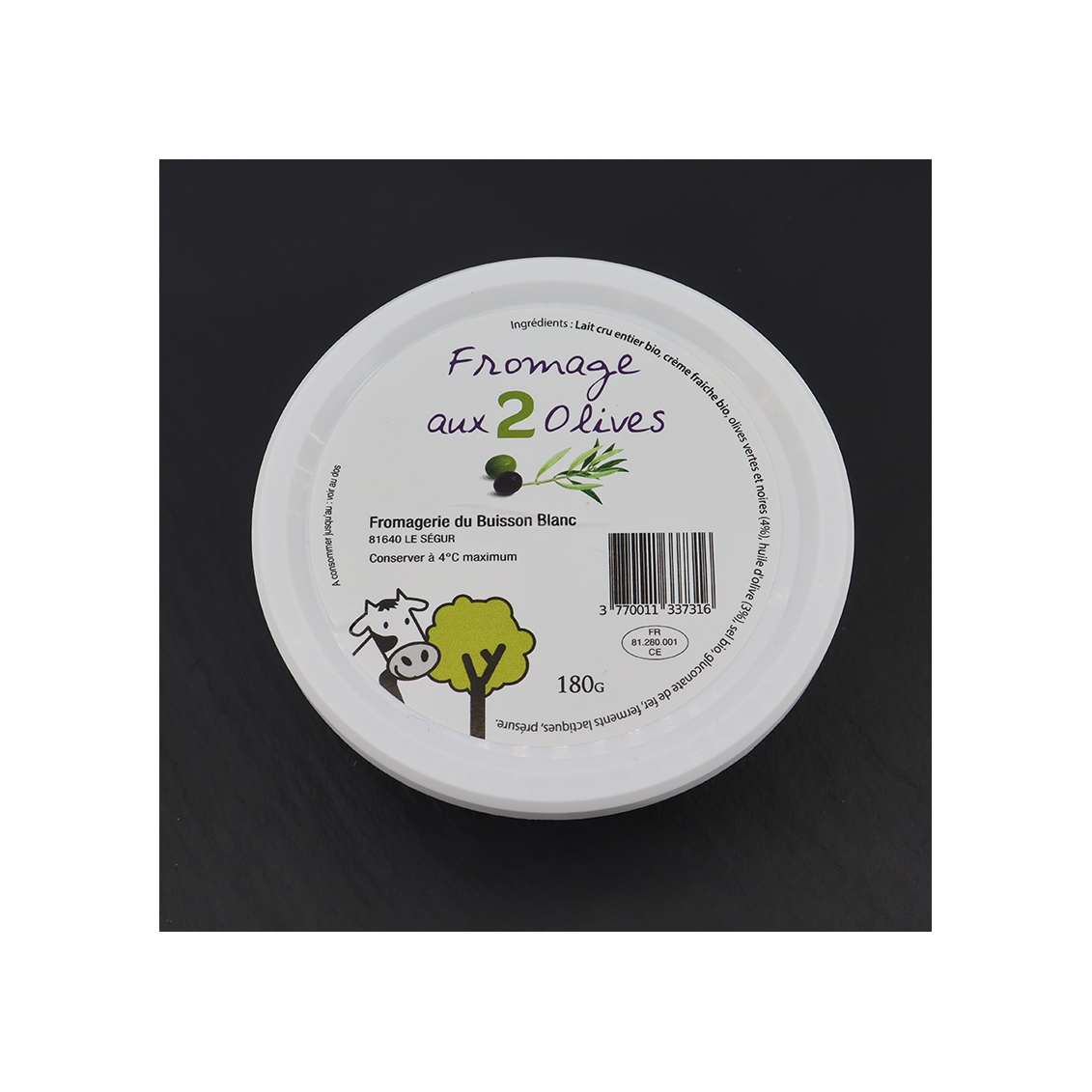 Fromage frais aux 2 olives - Un Gout d'ici