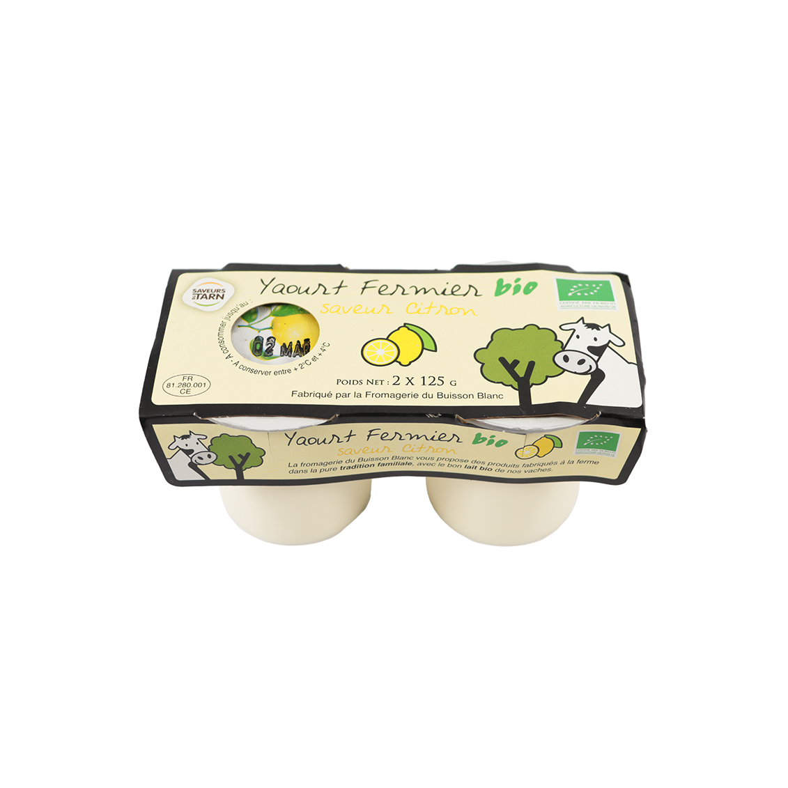 Yaourt au citron (certifié AB) - Un Gout d'ici