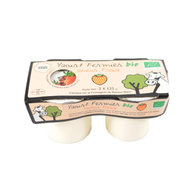 Yaourt à  la fraise (certifié AB) - Un Gout d'ici