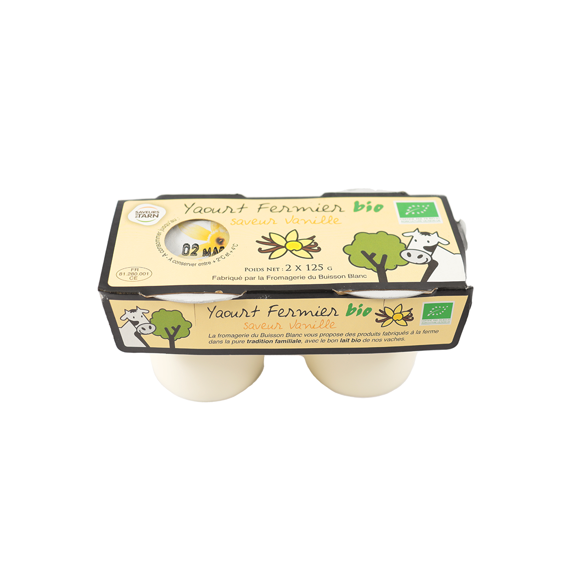 Yaourt à  la vanille (certifié AB) - Un Gout d'ici