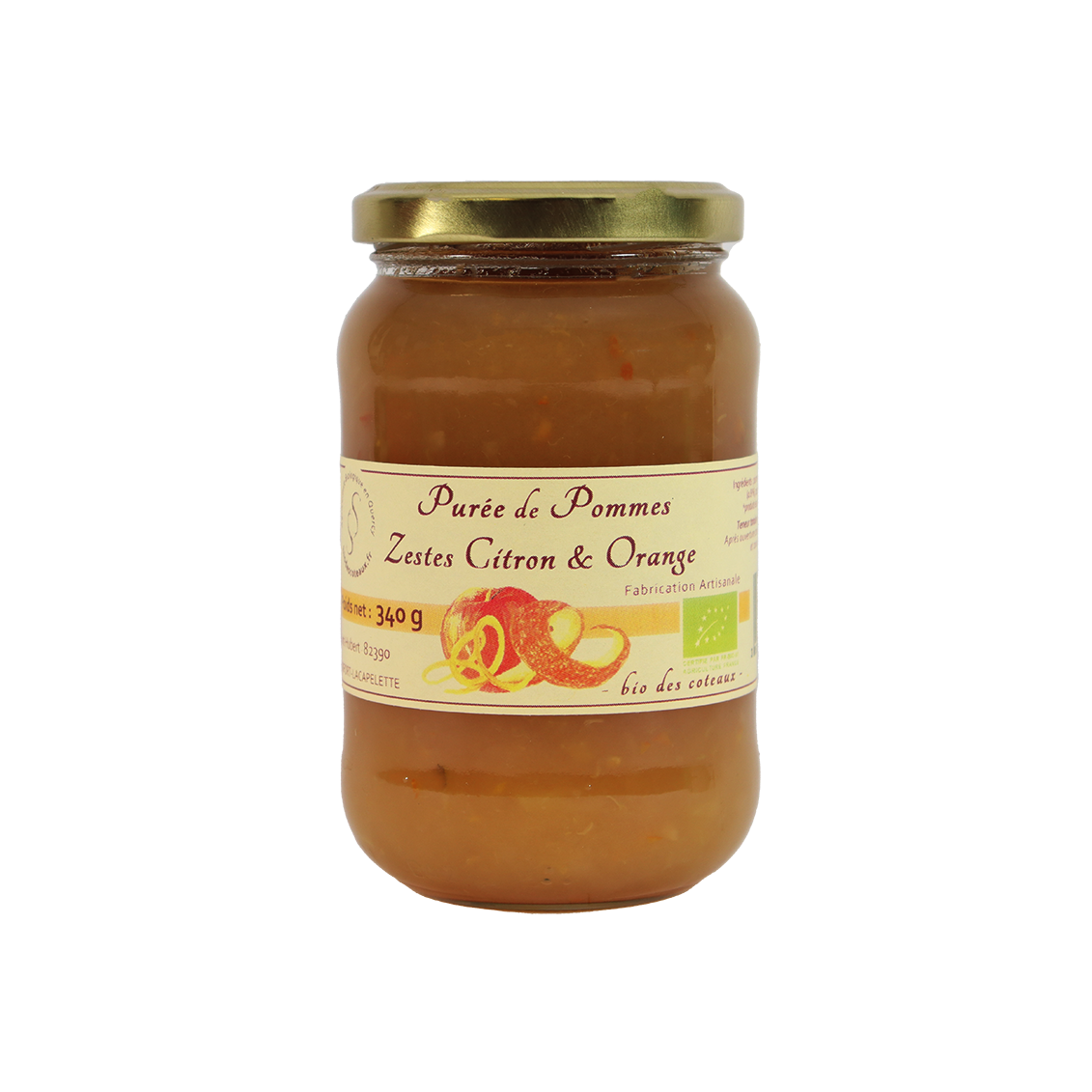 Purée de pomme Zestes d'orange et citron (Certifié AB)
